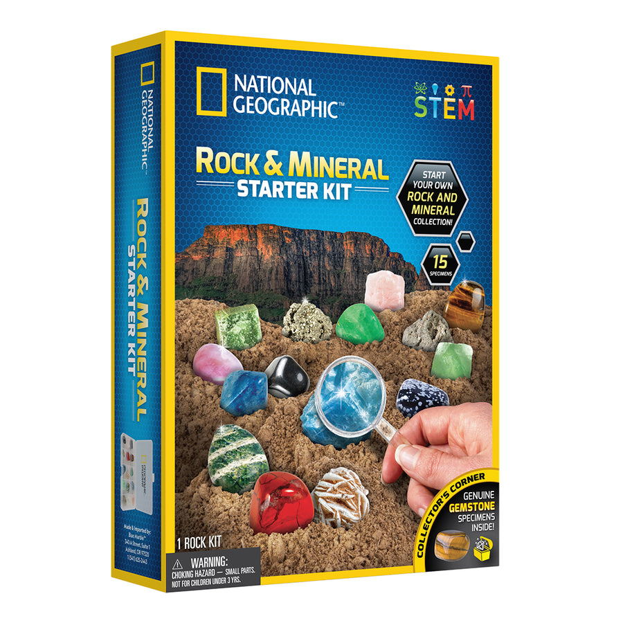 National Geographic Rock & Mineral Collection - Rock Collection Box for Kids, 15 Rocks and Minerals, Desert Rose, Agate, Rose
